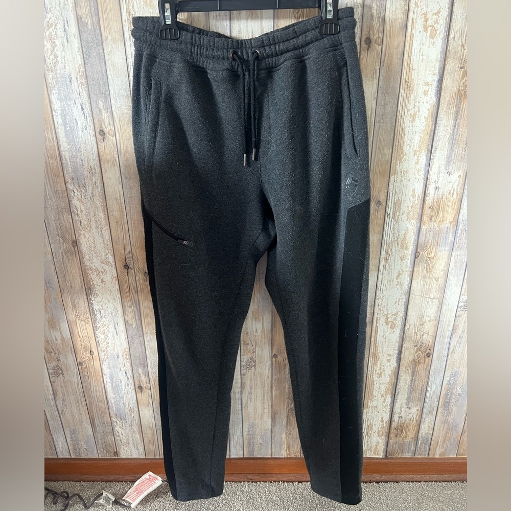Grey and black jogger sweatpants